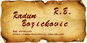 Radun Božičković vizit kartica